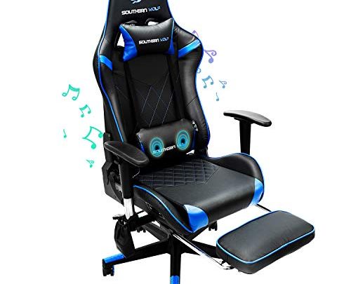 SOUTHERN WOLF Gaming Chair,Ergonomically Designed Massage Gaming Chair,Adjustable and Rotating Office Chair,Large Game Chair with Head and Lumbar Support