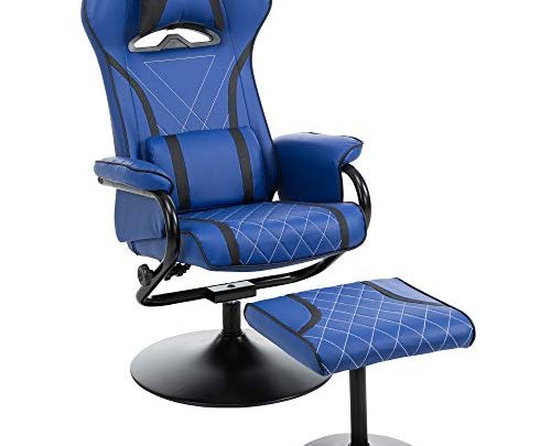 Vinsetto Video Gaming Recliner with Ottoman, High Back Racing Style PC Computer Office Chair, Adjustable Height 360 Swivel Living Room Chair with Headrest & Lumbar Support,