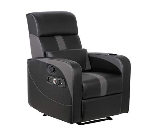 X Rocker, 718001, 2.1 Bluetooth Gamma Gaming Recliner, 34.84″ x 30.31″ x 39.37″, Black