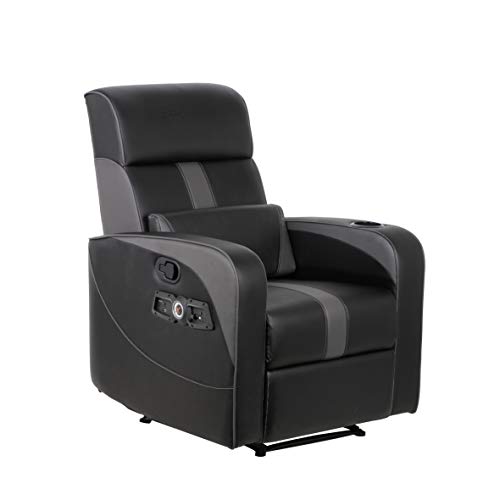 X Rocker, 718001, 2.1 Bluetooth Gamma Gaming Recliner, 34.84″ x 30.31″ x 39.37″, Black