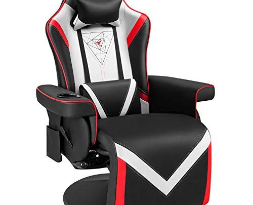 Homall Gaming Chair Computer Gaming Recliner with Footrest Racing Style Ergonomic Adjusted Reclining Video Gaming Chair Pu Leather Single Sofa…