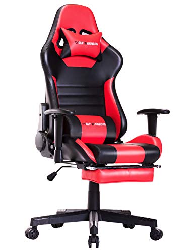 N+A Gaming Chair Racing Style Office Chair Adjustable Swivel Rocker Desk Chair Recliner Leather High Back Ergonomic Computer Chair with…