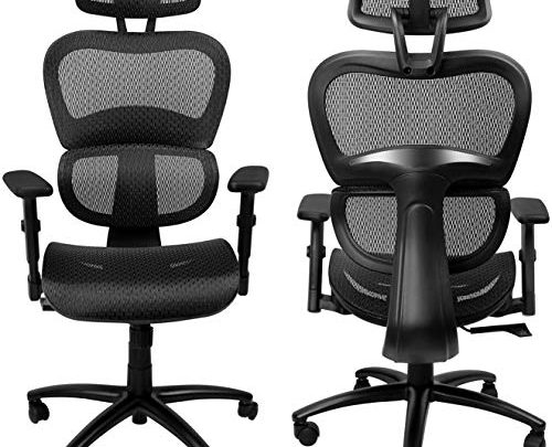 Komene Ergonomic Office Chair – Full Mesh Office Chair with 3D Lumbar Support, 3D Armrest and Adjustable Headrest, Breathable Home…