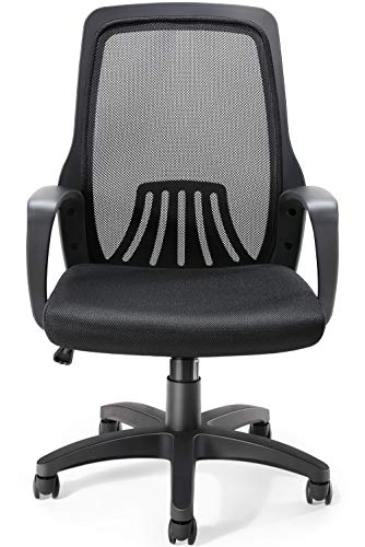 Office Chair Ergonomic Desk Task Chair with Lumbar Support, Tribesigns Mid-Back Mesh Home Office Swivel Chair Modern Chair with Wheels…