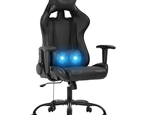Gaming Chair Racing Office Chair Massage Swivel Chair High Back PU Leather Executive Rolling Task Adjustable Computer Chair with Lumbar…