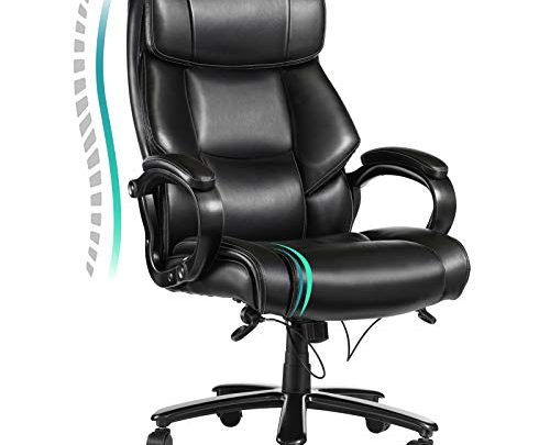 VANSPACE Big & Tall 400lb Executive Office Chair High Back Ergonomic Desk Chair Bonded Leather Chair Adjustable Computer Task Swivel…