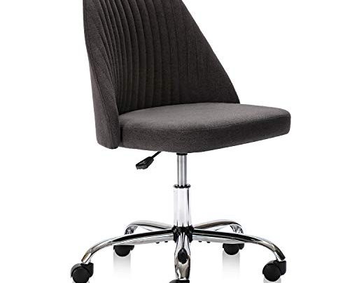 Home Office Chair, Modern Twill Fabric Chair Adjustable Desk Chair Mid-Back Task Chair Ergonomic Executive Chair-Dark Grey