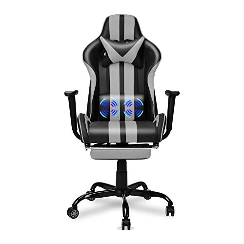 Massage Racing Chair for Gaming,PC Gaming Chair,Video Game Chair,Computer Chair, E-Sports Chair,Ergonomic Office Chair with Retractable Footrest and Adjustable Headrest…