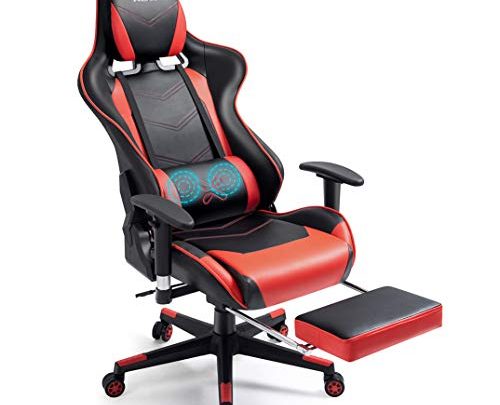 X-VOLSPORT Gaming Chair Office High Back Chair with Footrest, Racing Style PU Leather Ergonomic Computer Video Game Chair with Headrest…
