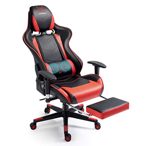 X-VOLSPORT Gaming Chair Office High Back Chair with Footrest, Racing Style PU Leather Ergonomic Computer Video Game Chair with Headrest…