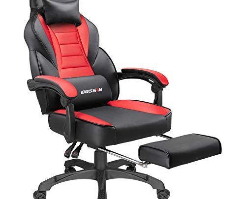 Gaming Chair Racing Style Office Ergonomic Chair High-Back PU Leather Design PC Computer Gaming Chair Adjustable Height Swivel Chair with…