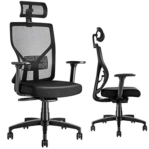 MOLENTS Ergonomic Office Chair Mesh Computer Chair Rolling Desk Chair with 3D Adjustable Armrest,Sliding Seat,Lumbar Support,Headrest,Gaming Chairs Heigh-Back Executive Swivel Chair…
