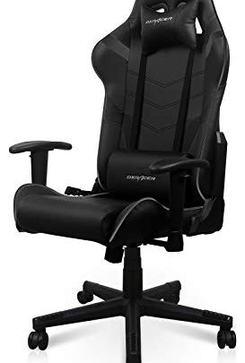 DXRacer P Series Entry-Level Office Executive, Video Game Chair | Ergonomic Head Pillow and Lumbar Support, Standard, Black