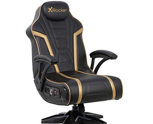 X Rocker, 5152301, Trident Pedestal 4.1 Wireless, 28″ x 25″ x 40″, Black/Gold