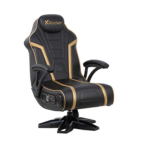 X Rocker, 5152301, Trident Pedestal 4.1 Wireless, 28″ x 25″ x 40″, Black/Gold