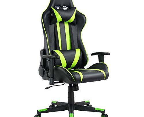 KKTONER Ergonomic Gaming Chair for E-Sport Racing Computer Swivel Height Adjustable Gamer Chair (Green)