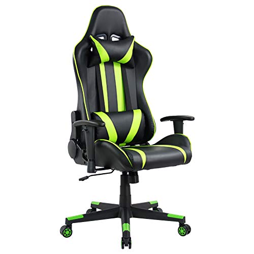 KKTONER Ergonomic Gaming Chair for E-Sport Racing Computer Swivel Height Adjustable Gamer Chair (Green)