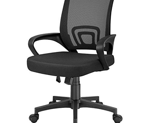 Furmax Mesh Computer Desk Swivel Ergonomic Lumbar Support Home Office Task Chair, Black