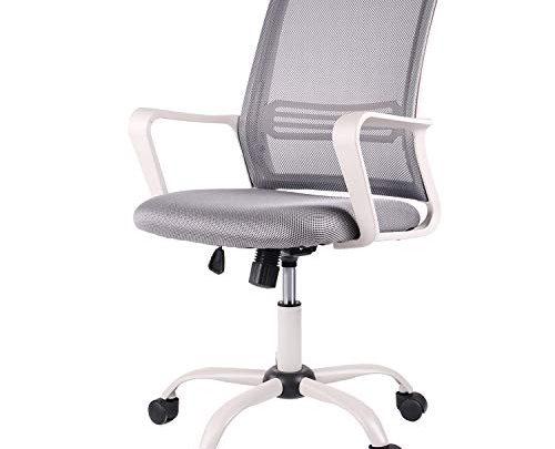 Ergonomic Office Chair, Mid-Back Computer Mesh Desk Swivel Task Chair with Armrests, Grey