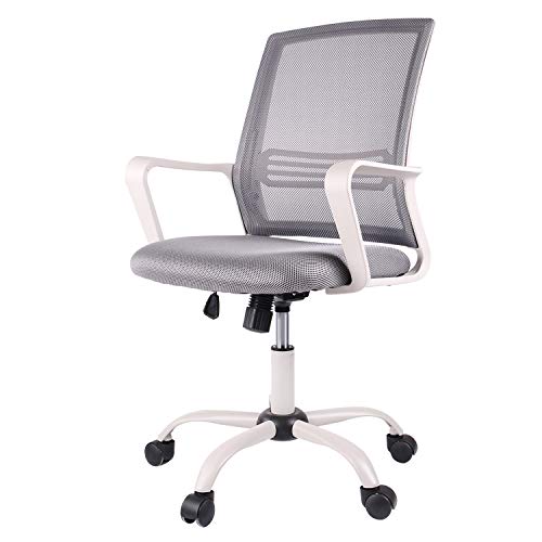Ergonomic Office Chair, Mid-Back Computer Mesh Desk Swivel Task Chair with Armrests, Grey