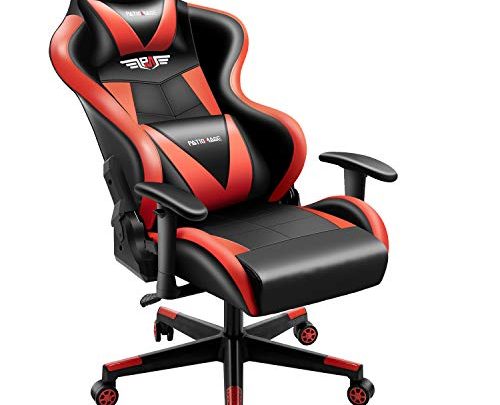 PatioMage Gaming Chair with Footrest Ergonomic Office Chair Headrest Lumbar Support Comfortable Large Size High Back Adjustable Reclining Computer Desk…