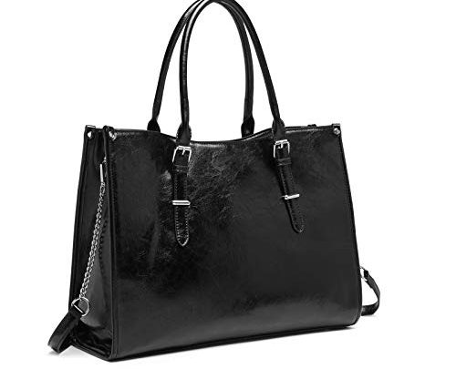 Laptop Bag for Women 15.6 Inch Waterproof Lightweight Leather Computer Tote Bag Business Office Briefcase Large Capacity Handbag Shoulder Bag…