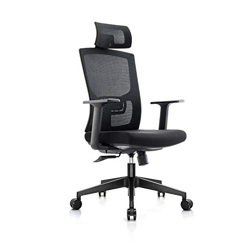 Chain Ergonomic Office Chair,High Back Adjustable Home Desk Chair with Lumbar Support and Rollerblade Wheels,High Back with Breathable Mesh,Thick Seat…
