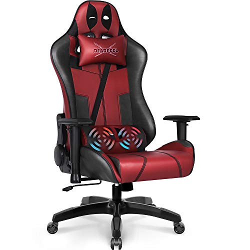Marvel Avengers Massage Gaming Chair Desk Office Computer Racing Chairs- Adults Gamer Ergonomic Game Reclining High Back Support Racer Leather…