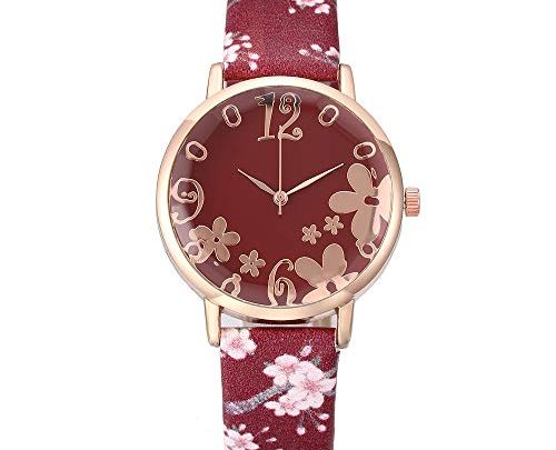 Women’s Wrist Watch Vintage Paris Eiffel Tower Crystal Leather Quartz Wristwatch Best Gift (Red -5)