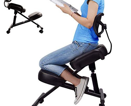 Ergonomic Kneeling Chair with Back Support. Adjustable Stool for Better Posture in Home and Office. Relieving Bad Back, Neck Pain…