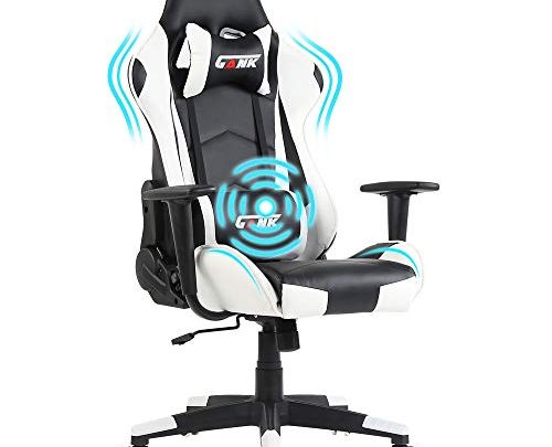 GANK Gaming Chair Racing Office Computer Chair High Back PU Leather Swivel Chair with Adjustable Massage Lumbar Support and Headrest…