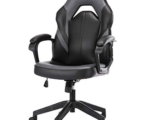 Gaming Chair Leather Executive Computer Chair, Height Adjustable Swivel Office Chair High Back Racing Task Desk Chair with Lumbar Support…