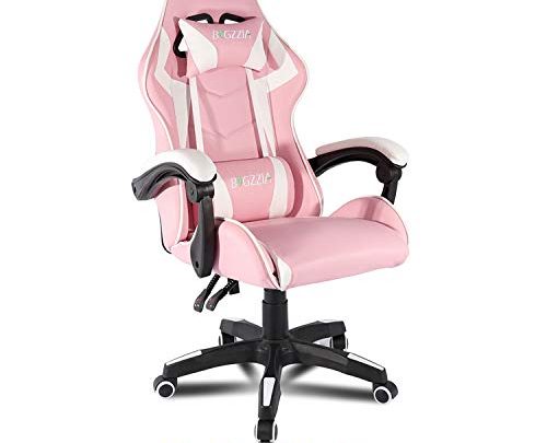 Gaming Chair Office Chair (Pink and White)