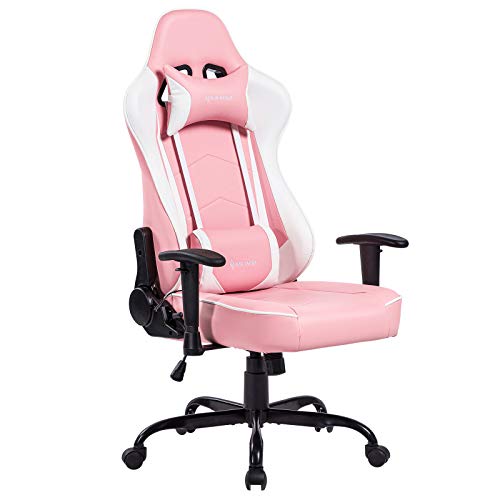 VON RACER Massage Gaming Chair Racing Computer Desk Office Chair Swivel Ergonomic Executive Bonded Leather Chair with Headrest Lumbar Support…
