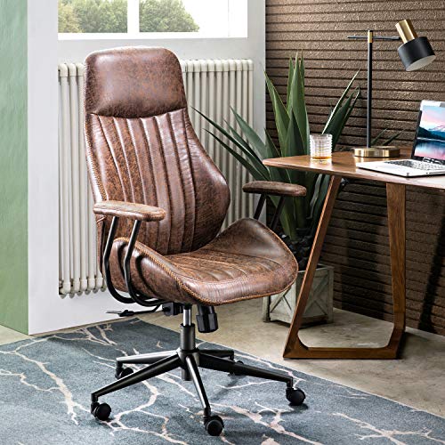 ovios Ergonomic Office Chair,Modern Computer Desk Chair,high Back Suede Fabric Desk Chair with Lumbar Support for Executive or Home Office…