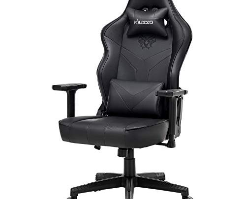 Musso Gaming Chair with Panther Embroidery, Heavy Duty Adjustable Esports Computer Chair, Adults Racing Video Game Chair, Large Size PU…