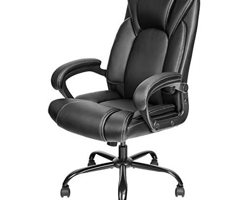 OUTFINE Office Chair Executive Office Chair Desk Chair Computer Chair with Ergonomic Support Tilting Function Upholstered in Leather