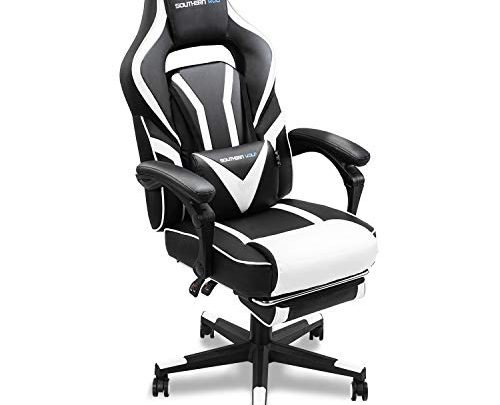 Southern Wolf Gaming Chair with Footrest, Ergonomic Office Chair Adjustable Swivel Leather, High Back Computer Desk Chair with Lumbar Support,…