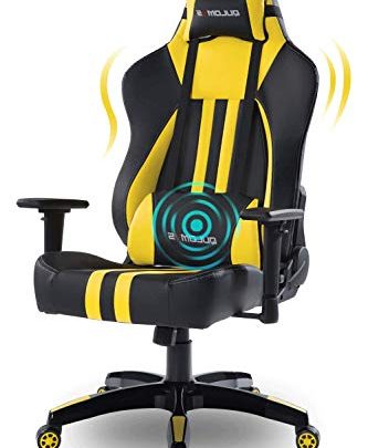 Qulomvs Big and Tall Computer Gaming Chair 400lbs Heavy Duty Massage Video Game Chair for Adults Ergonomic Racing Gamer Chair…