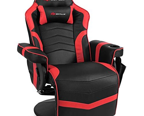 Goplus Massage Gaming Chair, Racing Style Gaming Recliner w/Adjustable Backrest and Footrest, Ergonomic High Back PU Leather Computer Office Chair…