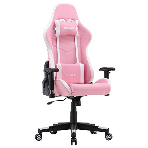 OHAHO Gaming Chair with Massage Ergonomic Office Chair Adjustable Swivel Leather High Back Computer Desk Chair with Headrest and Massager…