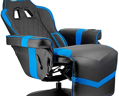 Turismo Racing Stanza Gaming Recliner – Ultimate Reclining Chair for Playstation 5 and Xbox Gaming – Blue