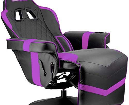 Turismo Racing Stanza Gaming Recliner – Ultimate Reclining Chair for Playstation 5 and Xbox Gaming – Purple