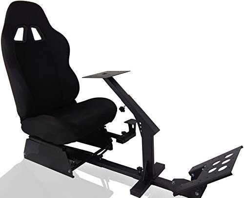 Minneer Racing Gaming Seat Steering Simulator Cockpit Black Chair Racing Wheel Stand/Fits Logitech G25 G27 G29 and G920/ All Thrustmaster/All…