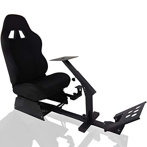 Minneer Racing Gaming Seat Steering Simulator Cockpit Black Chair Racing Wheel Stand/Fits Logitech G25 G27 G29 and G920/ All Thrustmaster/All…