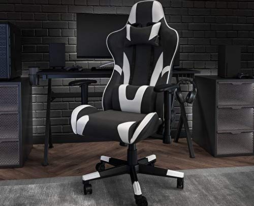 Flash Furniture X20 Gaming Chair Racing Office Ergonomic Computer PC Adjustable Swivel Chair with Fully Reclining Back in Black LeatherSoft