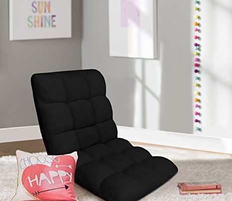 Chic Home RC64-26BK-N1-WT Lounge Adjustable Recliner Rocker Memory Foam Armless Floor Gaming Ergonomic Chair, Black