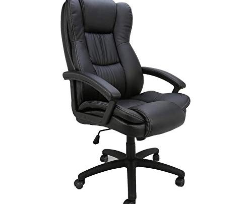 HOMEFUN Ergonomic Executive Office Chair, Black High Back Comfortable Adjustable Leather Home Desk Chair Big and Tall Computer Task Chair…