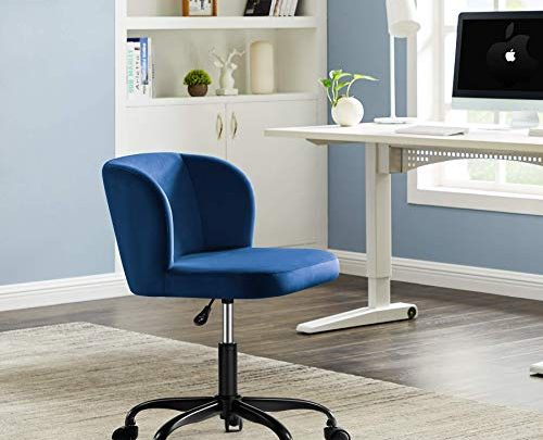 Tribesigns Velvet Office Chair Swivel Chair, 360 Degree Modern Task Chair Makeup Dressing Armchair, Adjustable Height Velvet Chair with Wheels…