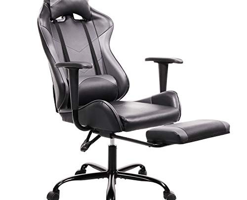 SMUGDESK Gaming Chair with Footrest Ergonomic Office Chair High Back Computer Office Racing Chair Headrest Swivel Rocking Desk Chair